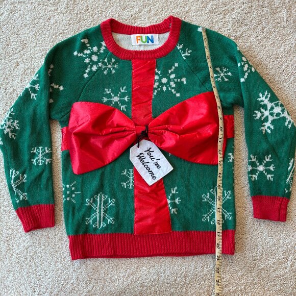 Kids Ugly Funny Holiday Sweater Top - Picture 11 of 12